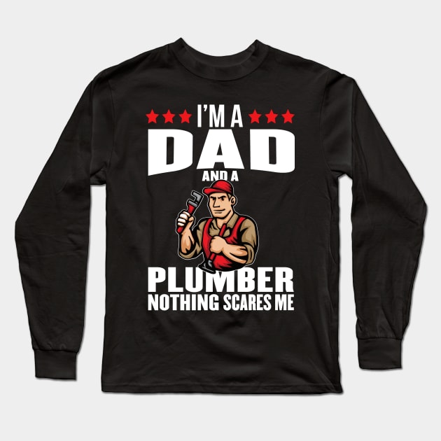 Dad, plumber, hero Long Sleeve T-Shirt by OnuM2018